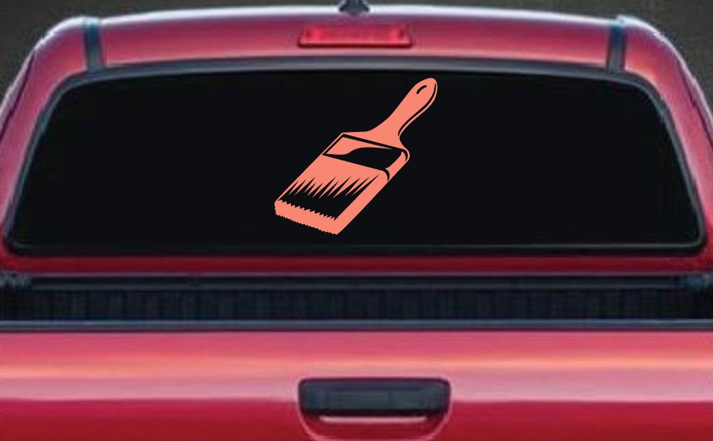 Painter Paint Brush Business Car or Truck Window Decal Sticker (Coral)