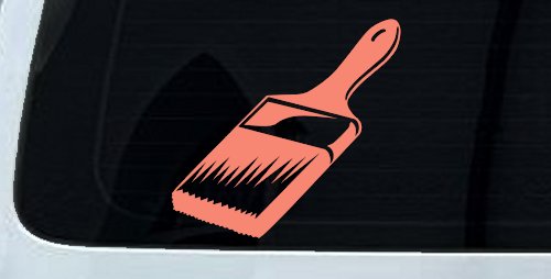 Painter Paint Brush Business Car or Truck Window Decal Sticker (Coral)