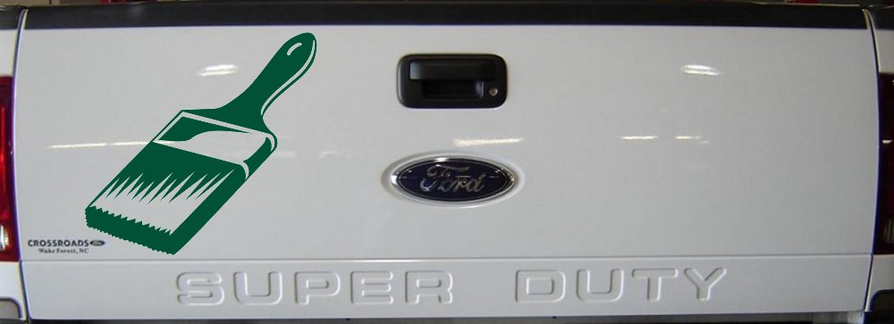 Painter Paint Brush Business Car or Truck Window Decal Sticker (Dark Green)