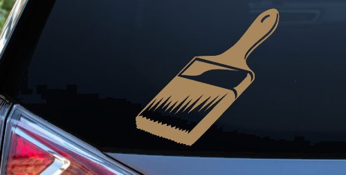 Painter Paint Brush Business Car or Truck Window Decal Sticker (Light Brown)