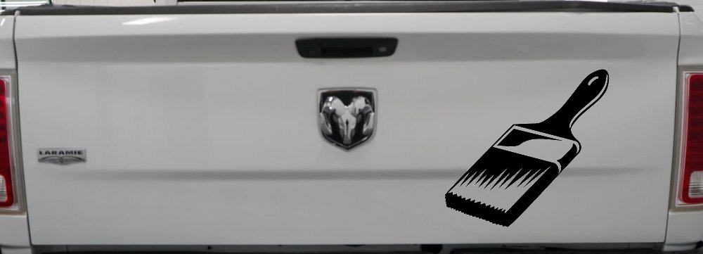 Painter Paint Brush Business Car or Truck Window Decal Sticker (Matte Black)