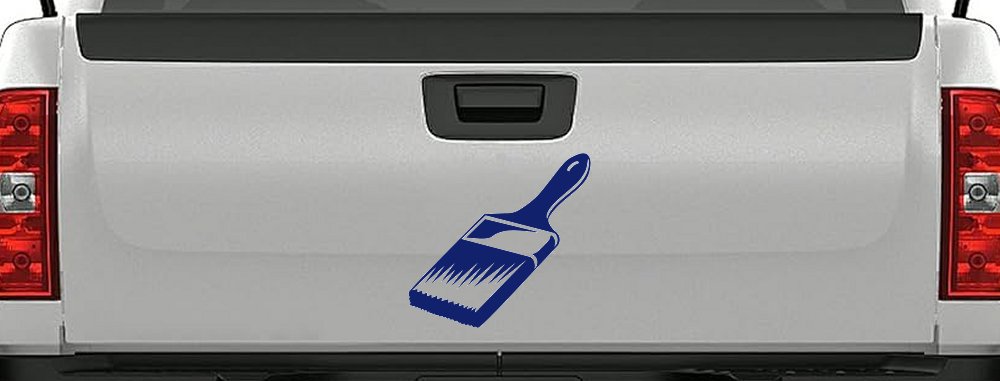 Painter Paint Brush Business Car or Truck Window Decal Sticker (Navy)
