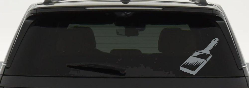 Painter Paint Brush Business Car or Truck Window Decal Sticker (Telegrey)