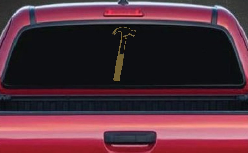 Builder Carpenter Contractor Hammer Business Window Lettering Sign Car or Truck Window Decal Sticker