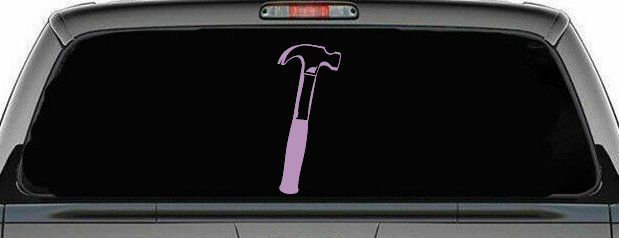Builder Carpenter Contractor Hammer Business Window Lettering Sign Car or Truck Window Decal Sticker (Lilac)