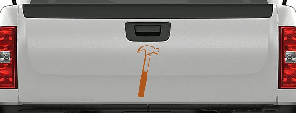 Builder Carpenter Contractor Hammer Business Window Lettering Sign Car or Truck Window Decal Sticker (Nut Brown)