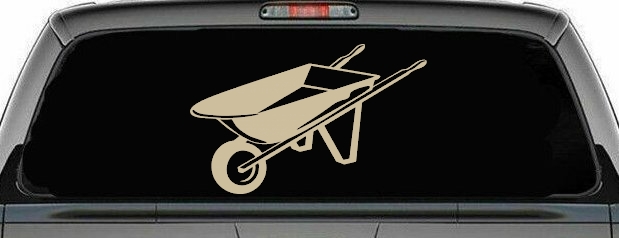Contractor Landscape Wheelbarrow  Business Window Lettering Sign Car or Truck Window Decal Sticker