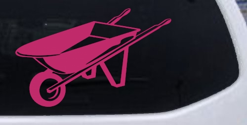 Contractor Landscape Wheelbarrow  Business Window Lettering Sign Car or Truck Window Decal Sticker