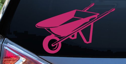 Contractor Landscape Wheelbarrow  Business Window Lettering Sign Car or Truck Window Decal Sticker (Hot Pink)