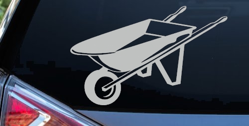 Contractor Landscape Wheelbarrow  Business Window Lettering Sign Car or Truck Window Decal Sticker