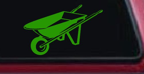 Contractor Landscape Wheelbarrow  Business Window Lettering Sign Car or Truck Window Decal Sticker (Lime)