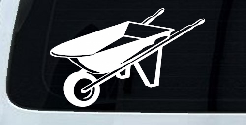 Contractor Landscape Wheelbarrow  Business Window Lettering Sign Car or Truck Window Decal Sticker