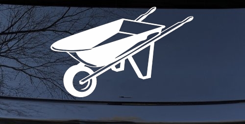 Contractor Landscape Wheelbarrow  Business Window Lettering Sign Car or Truck Window Decal Sticker