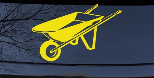 Contractor Landscape Wheelbarrow  Business Window Lettering Sign Car or Truck Window Decal Sticker
