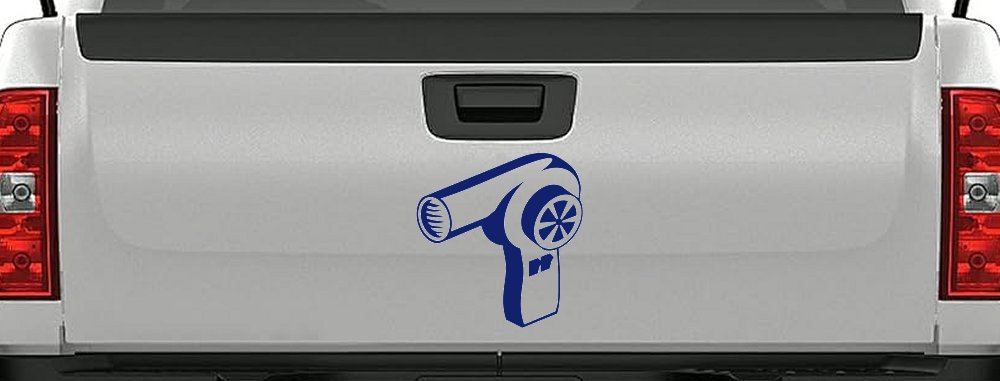 Hair Dryer Decal Cosmetology Business Windows Trucks Cars Vinyl Sticker (Navy)