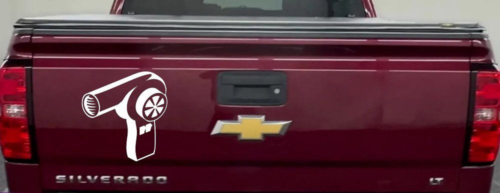 Cosmetology Hair Dryer Window Lettering Business Car or Truck Window Decal Sticker (White)
