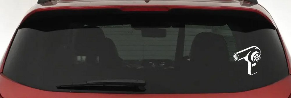 Cosmetology Hair Dryer Window Lettering Business Car or Truck Window Decal Sticker (White)