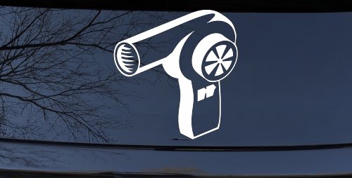 Hair Dryer Decal Cosmetology Business Windows Trucks Cars Vinyl Sticker (White)