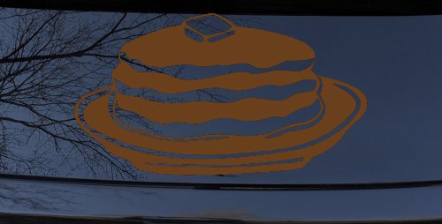 Pancakes 3 Stack Business Window Lettering Sign Car or Truck Window Decal Sticker (Copper)