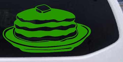 Pancakes 3 Stack Business Window Lettering Sign Car or Truck Window Decal Sticker (Lime)