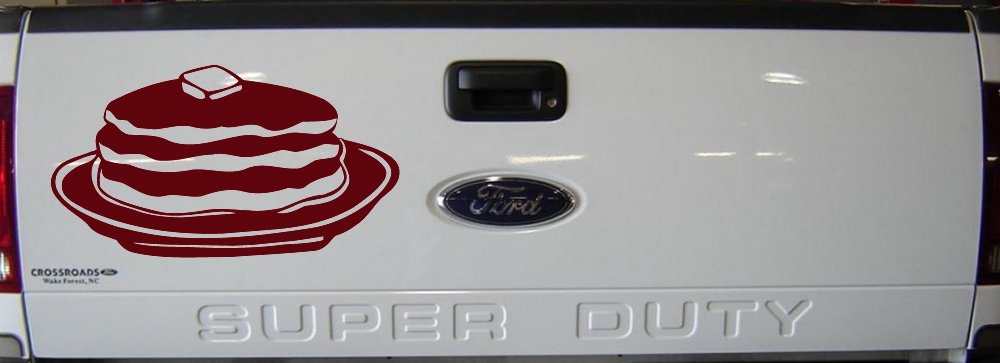 Pancakes 3 Stack Decal for Business Window Car or Truck Vinyl Sticker (Purple Red)
