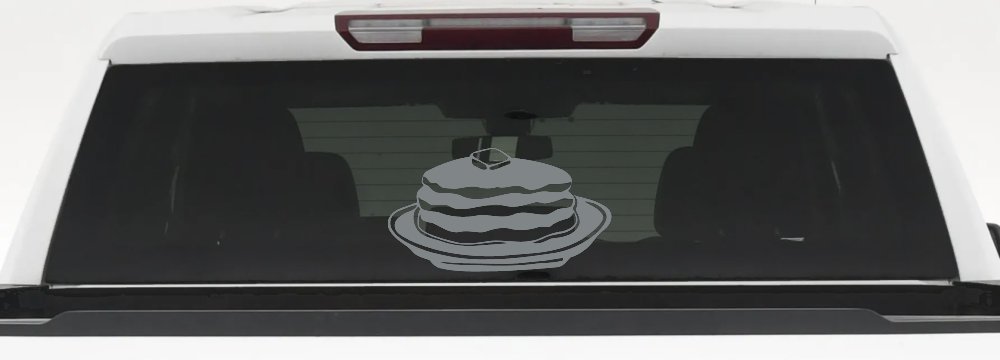 Pancakes 3 Stack Business Window Lettering Sign Car or Truck Window Decal Sticker (Telegrey)