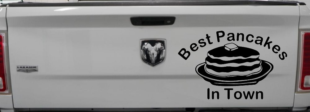 Best Pancakes in Town Restaurant Window Lettering Business Car or Truck Window Decal Sticker (Black)