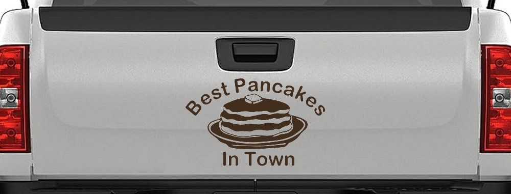Best Pancakes in Town Restaurant Window Lettering Business Car or Truck Window Decal Sticker (Brown)