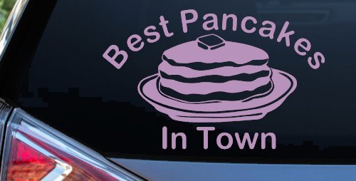 Best Pancakes in Town Restaurant Window Lettering Business Car or Truck Window Decal Sticker (Lilac)