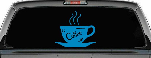 Coffee Cup Cafe Restaurant Window Lettering Business Car or Truck Window Decal Sticker