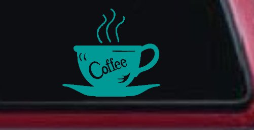 Coffee Cup Cafe Restaurant Window Lettering Business Car or Truck Window Decal Sticker