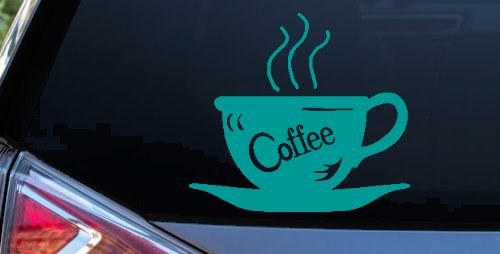 Coffee Cup Cafe Restaurant Window Lettering Business Car or Truck Window Decal Sticker
