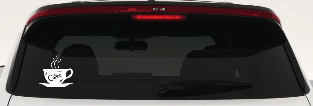 Coffee Cup Cafe Restaurant Window Lettering Business Car or Truck Window Decal Sticker