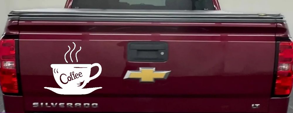 Coffee Cup Cafe Restaurant Window Lettering Business Car or Truck Window Decal Sticker