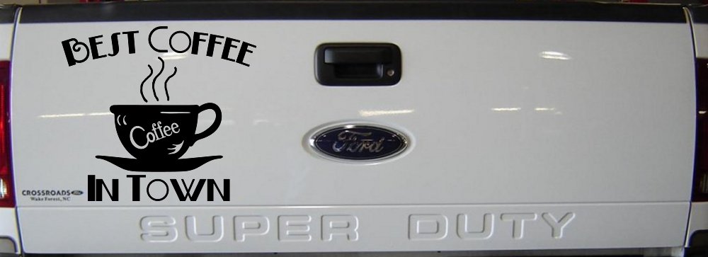 Best Coffee in Town Cafe Diner Window Lettering Business Car or Truck Window Decal Sticker (Matte Black)