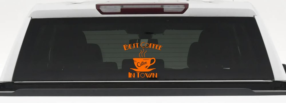 Best Coffee in Town Cafe Diner Window Lettering Business Car or Truck Window Decal Sticker (Orange)