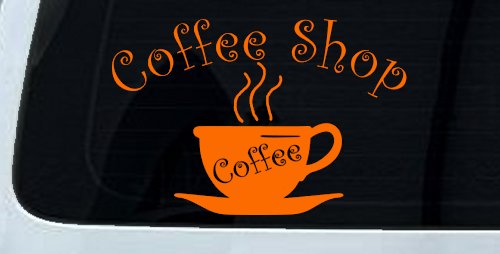 Coffee Shop Cup Window Lettering Business Car or Truck Window Decal Sticker