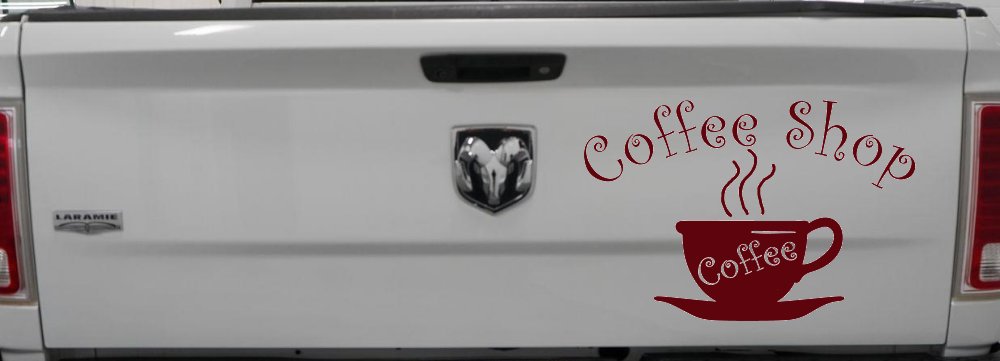 Coffee Shop Cup Window Lettering Business Car or Truck Window Decal Sticker