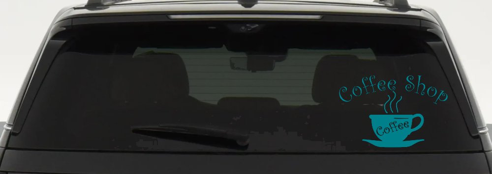 Coffee Shop Cup Window Lettering Business Car or Truck Window Decal Sticker