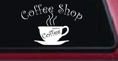 Coffee Shop Cup Window Lettering Business Car or Truck Window Decal Sticker