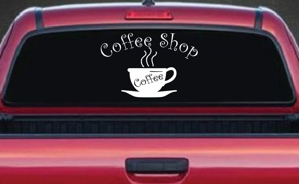 Coffee Shop Cup Window Lettering Business Car or Truck Window Decal Sticker