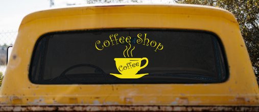 Coffee Shop Cup Window Lettering Business Car or Truck Window Decal Sticker