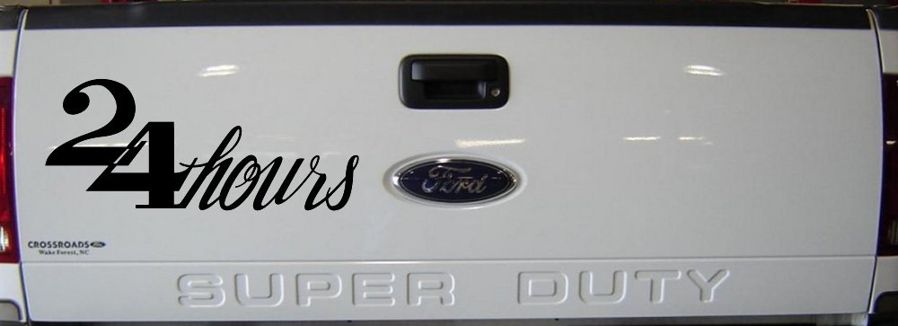 24 Hour Store Window Lettering Vinyl Decal Business Car Truck Sticker (Black)