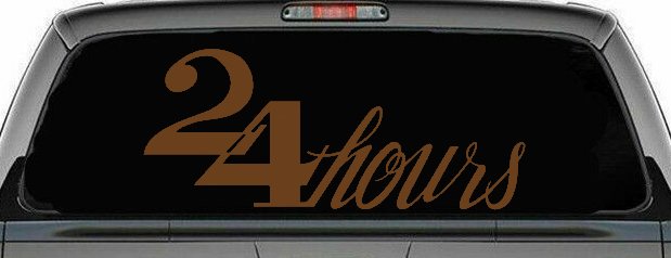 24 Hours Store Window Lettering Business Car or Truck Window Decal Sticker (Copper)