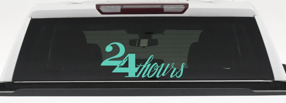 24 Hours Store Window Lettering Business Car or Truck Window Decal Sticker