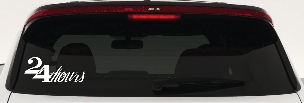 24 Hours Store Window Lettering Business Car or Truck Window Decal Sticker (White)