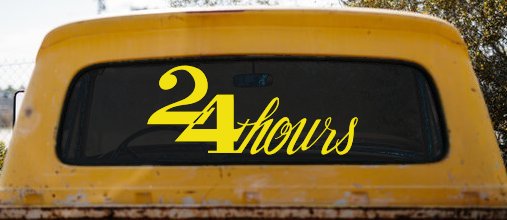 24 Hours Store Window Lettering Business Car or Truck Window Decal Sticker