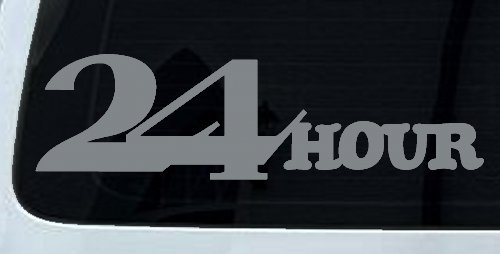 24 Hour Thick Store Business Window Lettering Sign Car or Truck Window Decal Sticker (Telegrey)