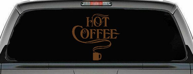 Hot Coffee Cafe Diner Window Lettering Business Car or Truck Window Decal Sticker (Copper)