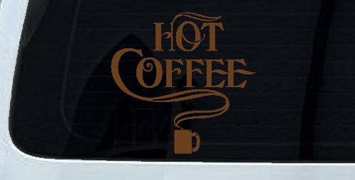 Hot Coffee Cafe Diner Window Lettering Business Car or Truck Window Decal Sticker (Copper)